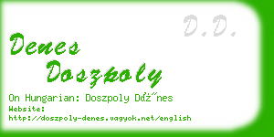 denes doszpoly business card